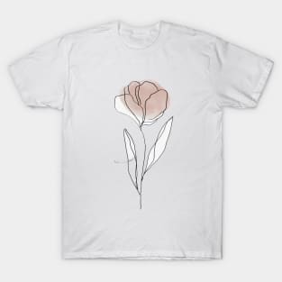 One Line Flower Botanical  Abstract T-Shirt